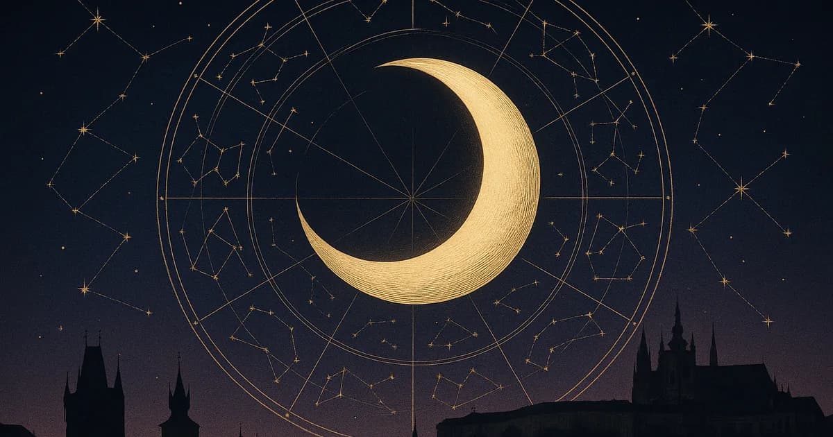 Nejpřesnější denní horoskop online: Měsíc procházející zvěrokruhem nad noční Prahou