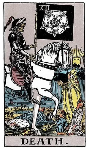 Smrt — tarot karta Rider-Waite-Smith (Death)