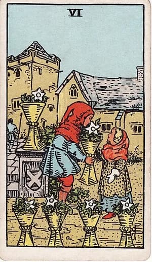 Šestka pohárů — tarot karta