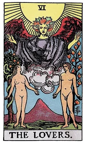 Milenci — tarot karta