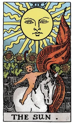 Slunce — tarot karta Rider-Waite-Smith (The Sun)