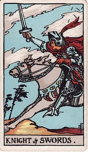 Rytíř mečů — tarot karta