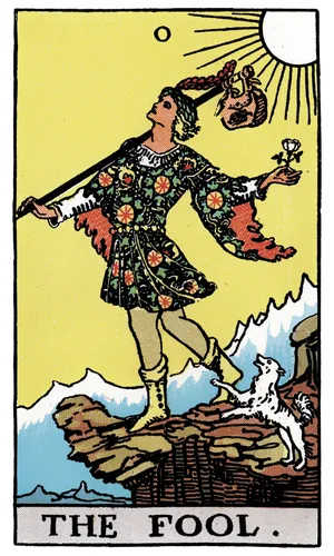 Blázen — tarot karta Rider-Waite-Smith