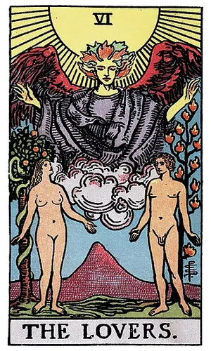Milenci — tarot karta Rider-Waite-Smith