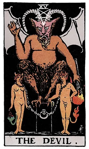 Ďábel — tarot karta Rider-Waite-Smith