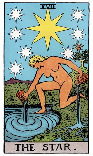 Hvězda — tarot karta Rider-Waite-Smith