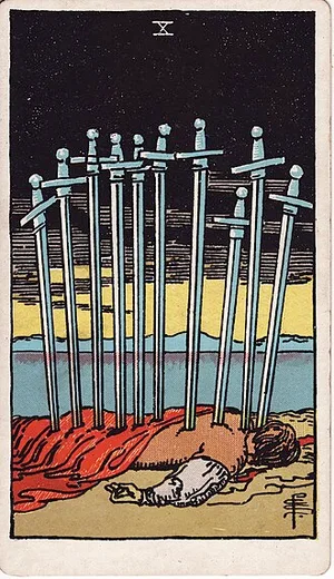 Mečů — tarot karta Rider-Waite-Smith